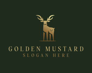 Golden Animal Deer logo design