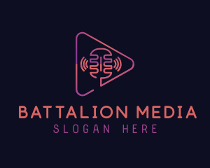 Podcast Media Microphone logo design