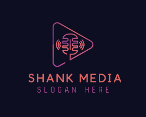 Podcast Media Microphone logo design