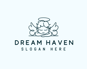 Sleeping Baby Angel logo design