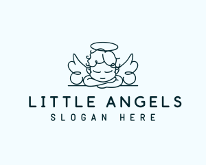 Sleeping Baby Angel logo design