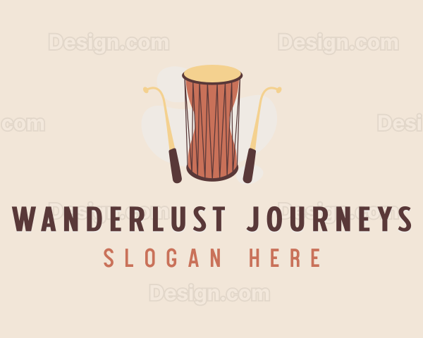 African Percussion Drums Logo