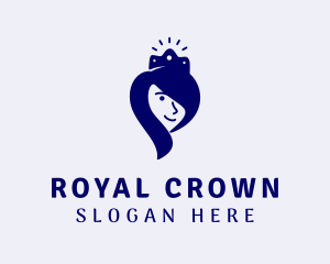 Blue Crown Princess logo design