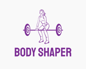 Strong Woman Deadlift logo design