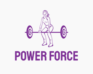 Strong Woman Deadlift logo design