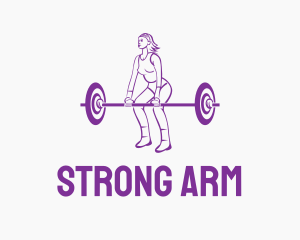 Strong Woman Deadlift logo design