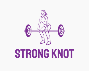 Strong Woman Deadlift logo design