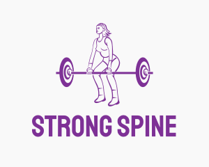 Strong Woman Deadlift logo design