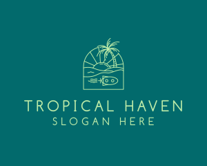 Tropical Beach Travel logo design