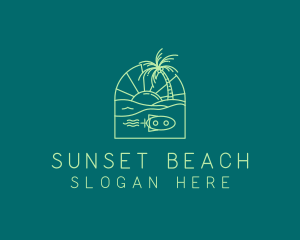 Tropical Beach Travel logo design