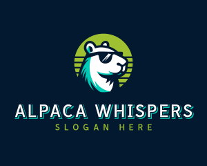 Alpaca Sunglasses Gamer logo design