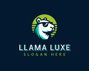 Alpaca Sunglasses Gamer logo design