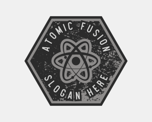 Grungy Atomic Science logo design