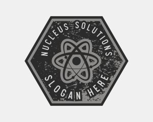 Grungy Atomic Science logo design