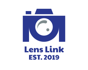 Blue Camera Lens logo design