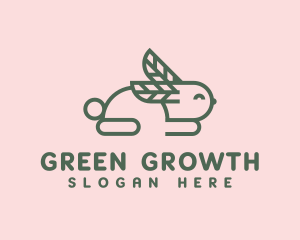 Green Leaf Bunny logo design