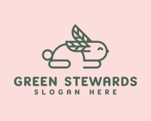 Green Leaf Bunny logo design