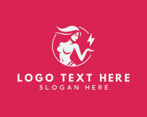 Energy Lightning Bolt Woman logo