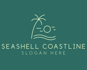 Minimalist Beach Sunset logo design