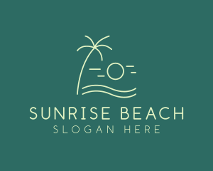 Minimalist Beach Sunset logo design