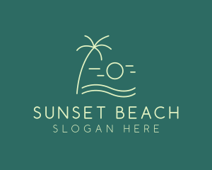 Minimalist Beach Sunset logo design