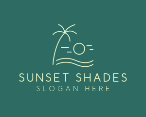 Minimalist Beach Sunset logo design