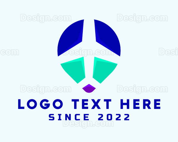 Airplane Travel Location Pin Logo