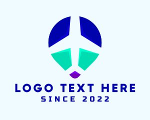 Airplane Travel Location Pin logo