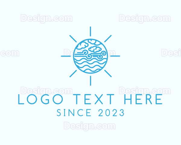 Summer Sun Outline Logo