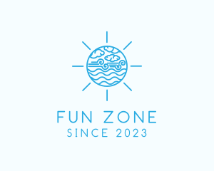 Summer Sun Outline  logo design