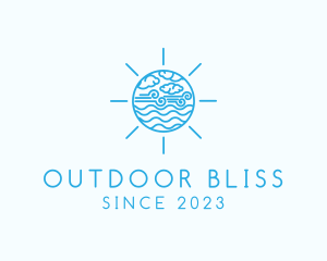 Summer Sun Outline  logo design