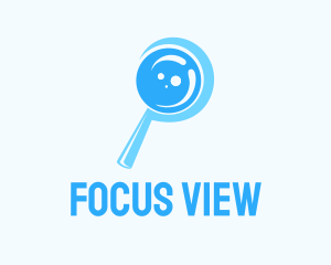 Blue Magnifying Glass logo design