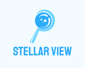 Blue Magnifying Glass logo design