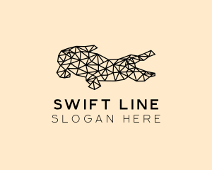 Simple Crocodile Line Art logo design