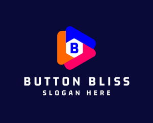 Cube Media Play Button logo design