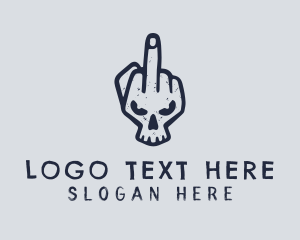 Middle Finger Punk Skull logo