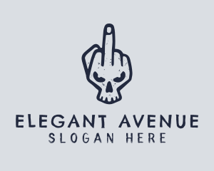 Middle Finger Punk Skull logo design