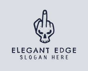 Middle Finger Punk Skull logo design