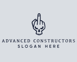 Middle Finger Punk Skull logo design