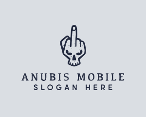 Middle Finger Punk Skull logo design