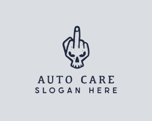 Middle Finger Punk Skull logo design