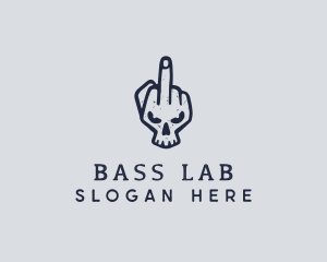 Middle Finger Punk Skull logo design