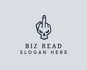 Middle Finger Punk Skull logo design