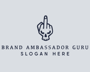 Middle Finger Punk Skull logo design