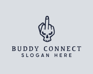 Middle Finger Punk Skull logo design