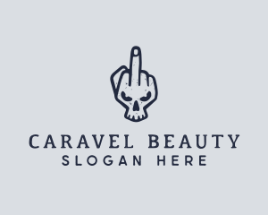 Middle Finger Punk Skull logo design