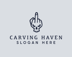 Middle Finger Punk Skull logo design