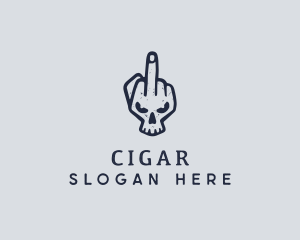 Middle Finger Punk Skull logo design