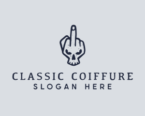 Middle Finger Punk Skull logo design