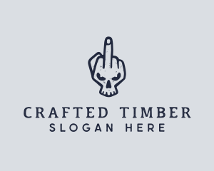 Middle Finger Punk Skull logo design